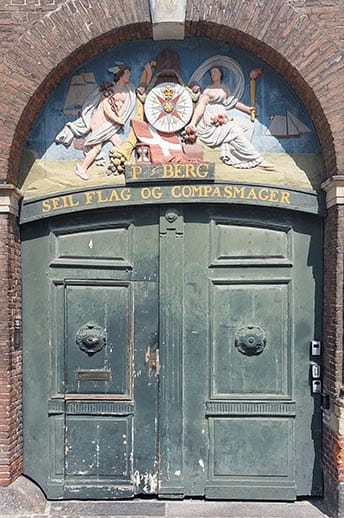 A decorative door. Copenhagen, Denmark